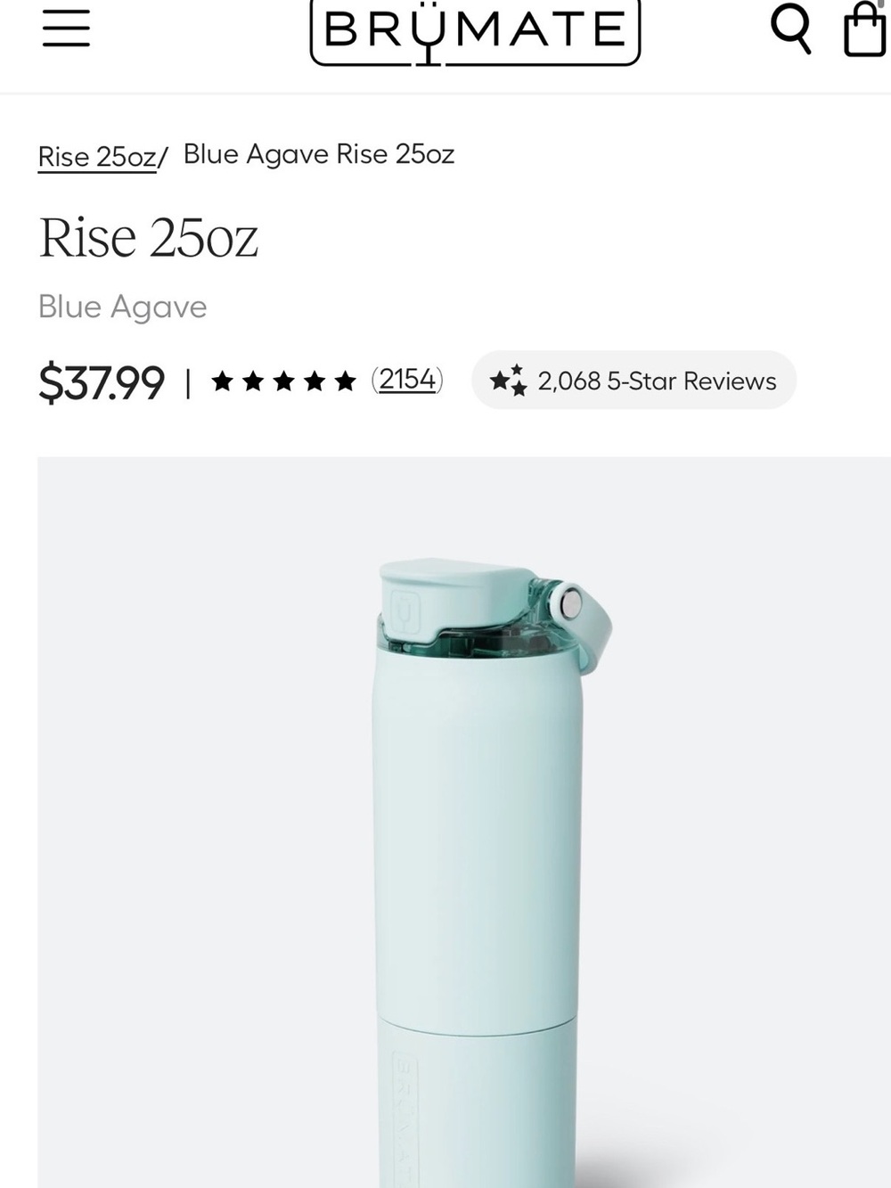 BrüMate Rise 25oz Insulated Bottle — Blue Agave